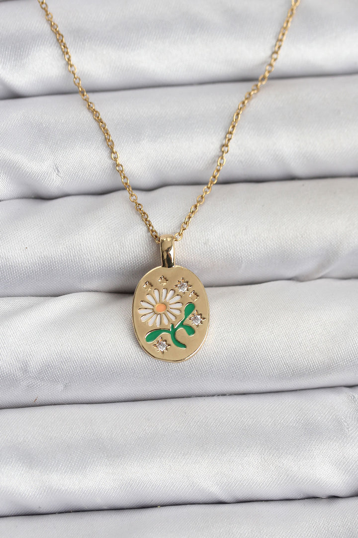 EBJ 316L Çelik Zincir Papatya Figürlü Kadın Kolye - Heinsberg