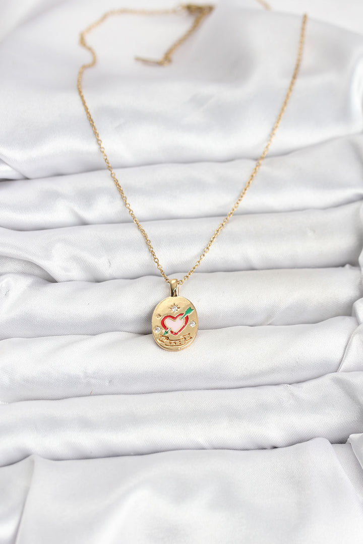 EBJ 316L Steel Chain Gold Color Heart Shaped Women's Necklace - Port Arthur