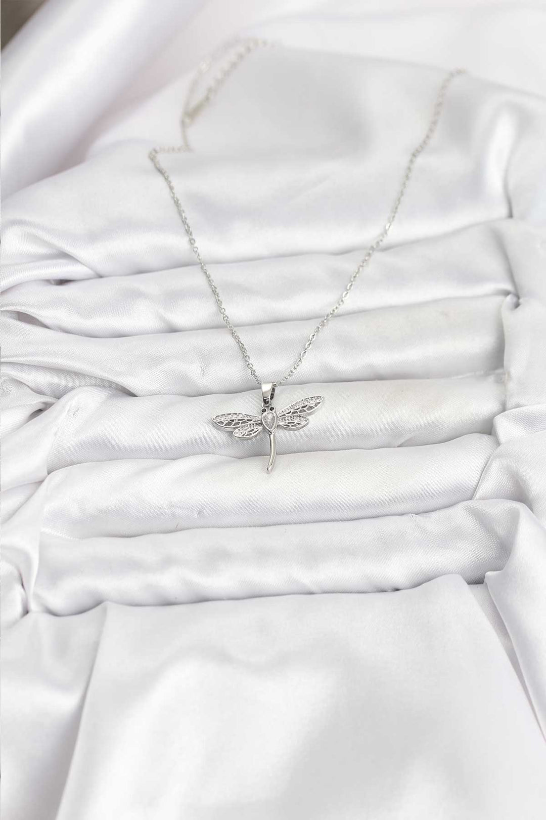 EBJ 316L Çelik Zincir Gümüş Renk Yusufçuk Model Kadın Kolye - Verona