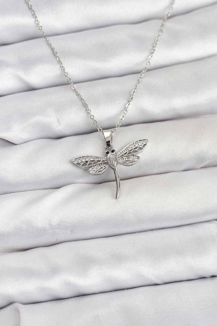 EBJ 316L Çelik Zincir Gümüş Renk Yusufçuk Model Kadın Kolye - Verona