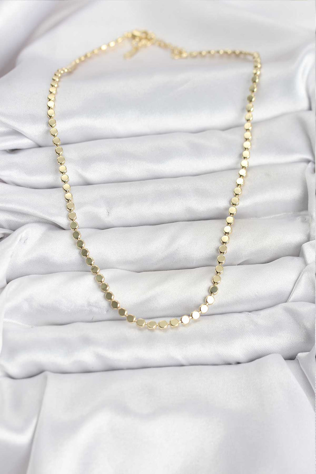 EBJ 316L Çelik Zincir Gold Renk Ezme Zincir Model  45 cm Kadın Kolye - Zamora