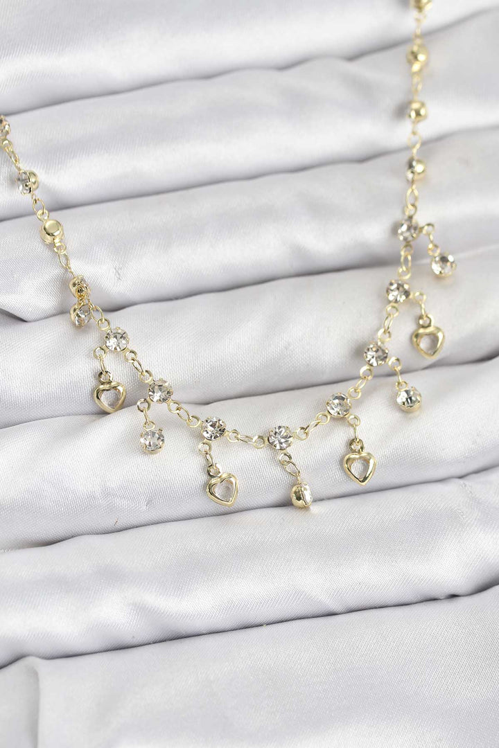 EBJ 316L Stainless Steel Chain Gold Color Zircon Stone Women's Necklace - Satu Mare