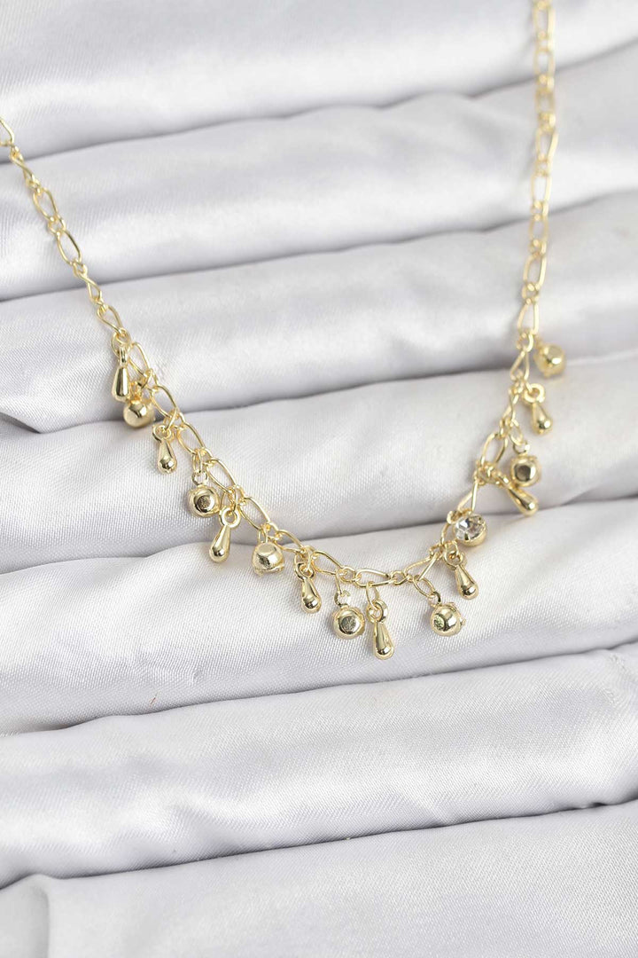 EBJ 316L Çelik Zincir Gold Renk Kadın Kolye - Romford