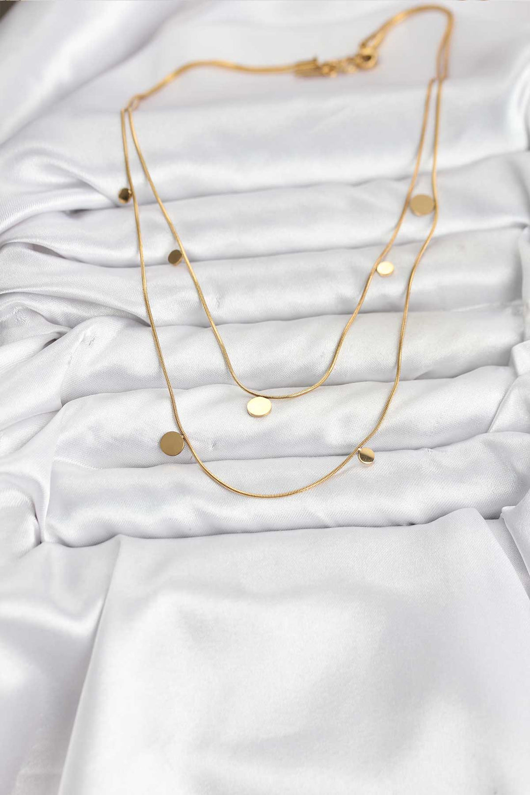 EBJ 316L Steel Chain Gold Color Sequined Women's Necklace - Bourges