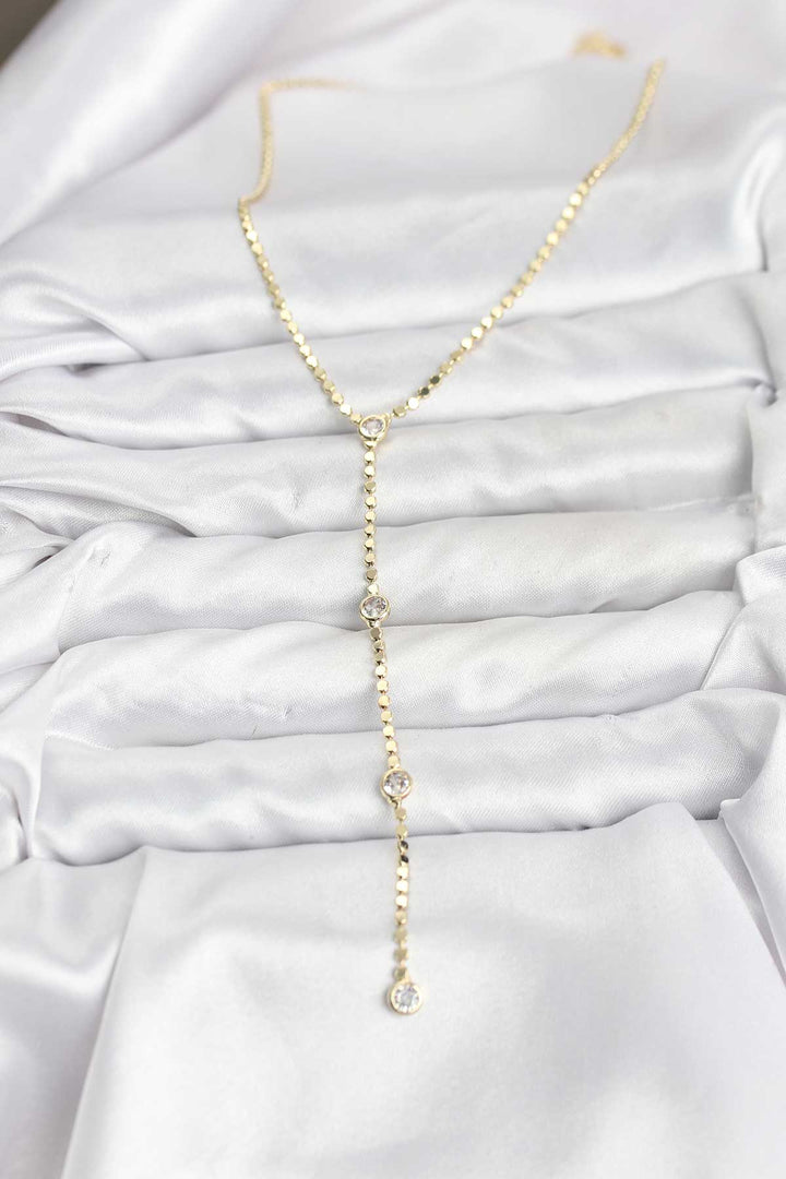 EBJ 316L Steel Gold Color Twisted Chain Model Y Women's Necklace - Ossining