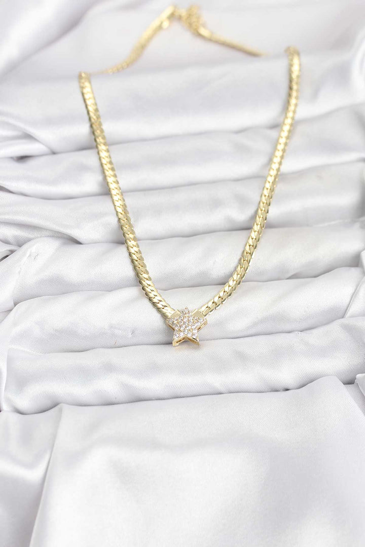 EBJ Gold Color Brass Star Zircon Stone Women's Necklace - Boulder