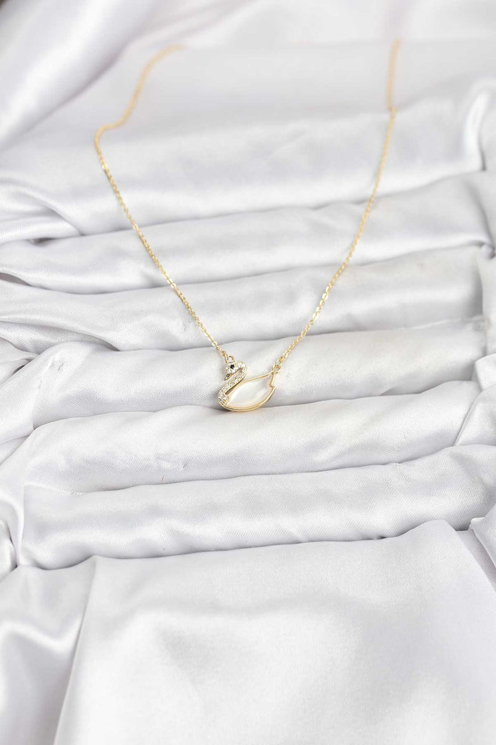 EBJ Gold Color Swan Model Women's Necklace made of Rice - Charlottetown