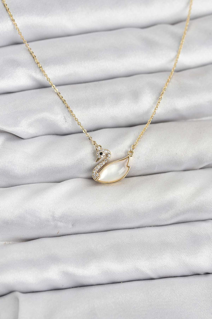 EBJ Gold Color Swan Model Women's Necklace made of Rice - Charlottetown