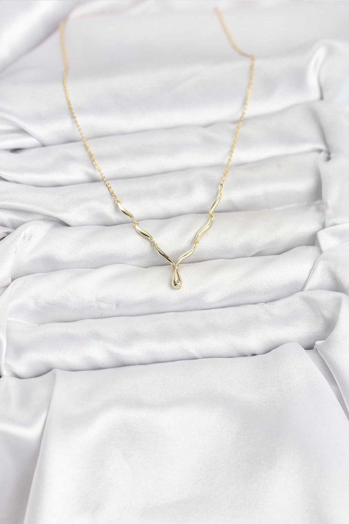 EBJ Pirinç Gold Renk Damla Model Kadın Kolye - Waxahachie