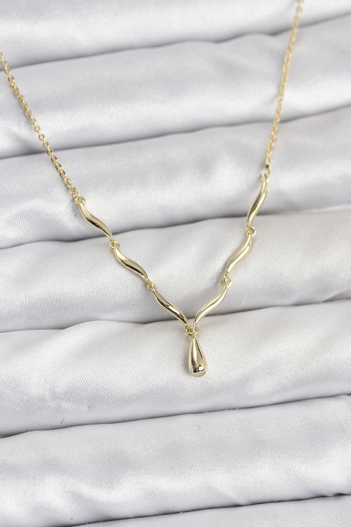 EBJ Pirinç Gold Renk Damla Model Kadın Kolye - Waxahachie