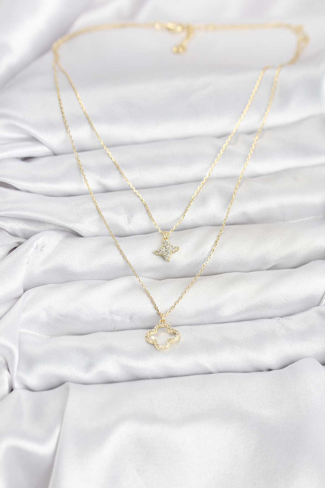 EBJ Pirinç Gold Renk Yonca Model 2'li Kadın Kolye - Randolph