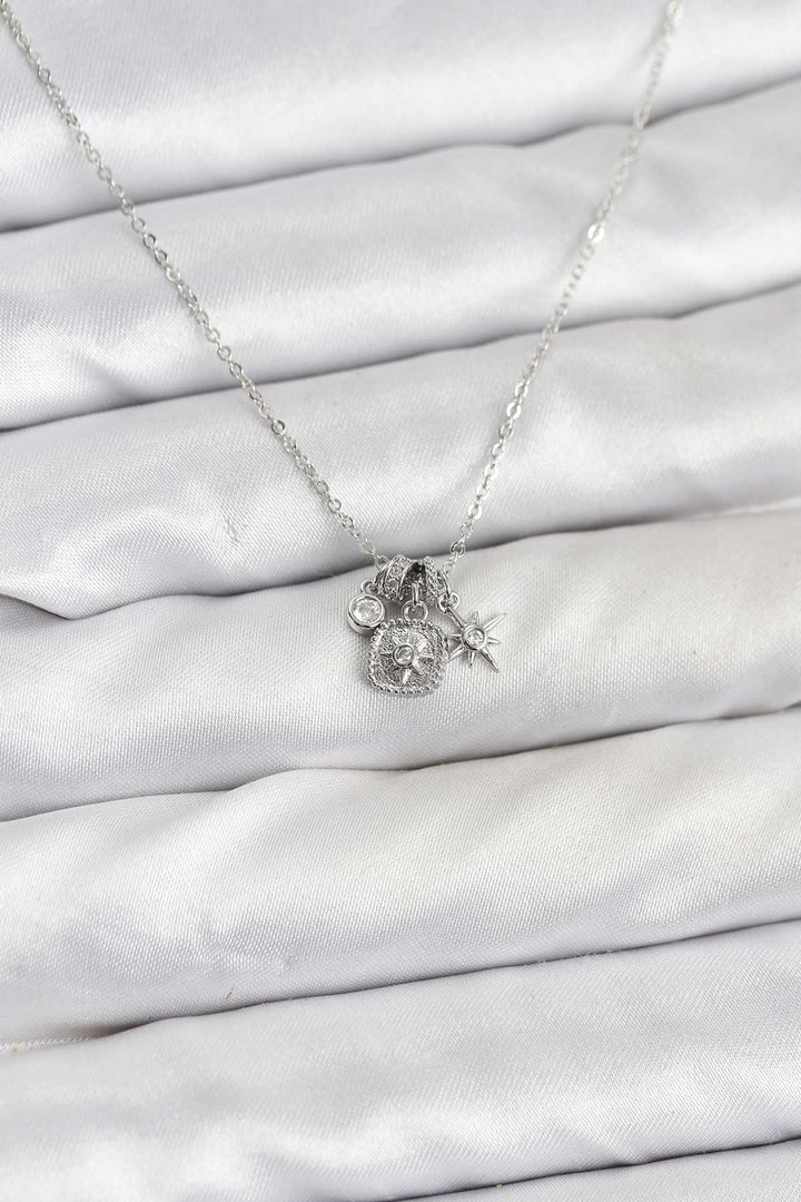 EBJ Rice Silver Color Minimalist Charm Women's Necklace - Waltham