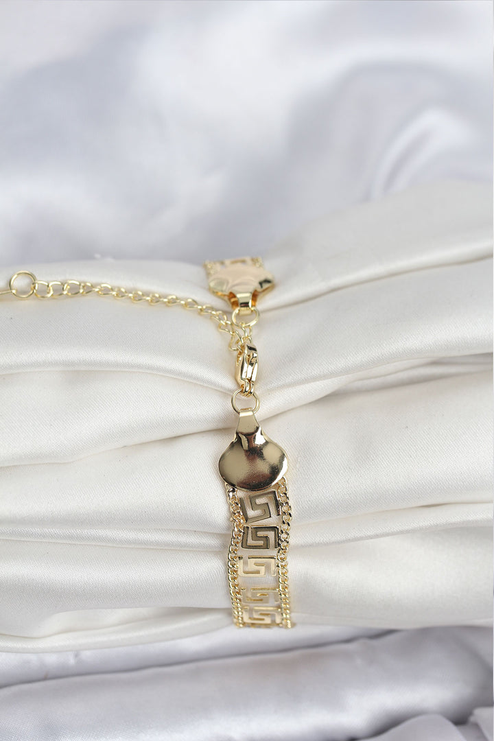 EBJ 316L Çelik Gold Renk Labirent Model Kadın Bileklik - Idaho Falls