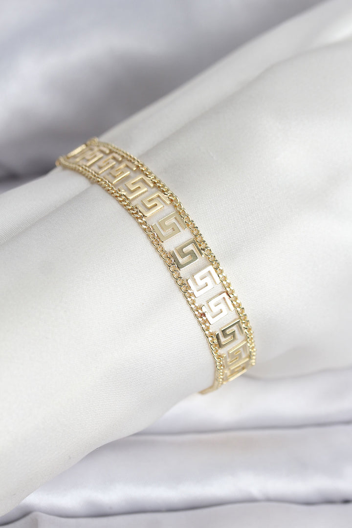 EBJ 316L Çelik Gold Renk Labirent Model Kadın Bileklik - Idaho Falls