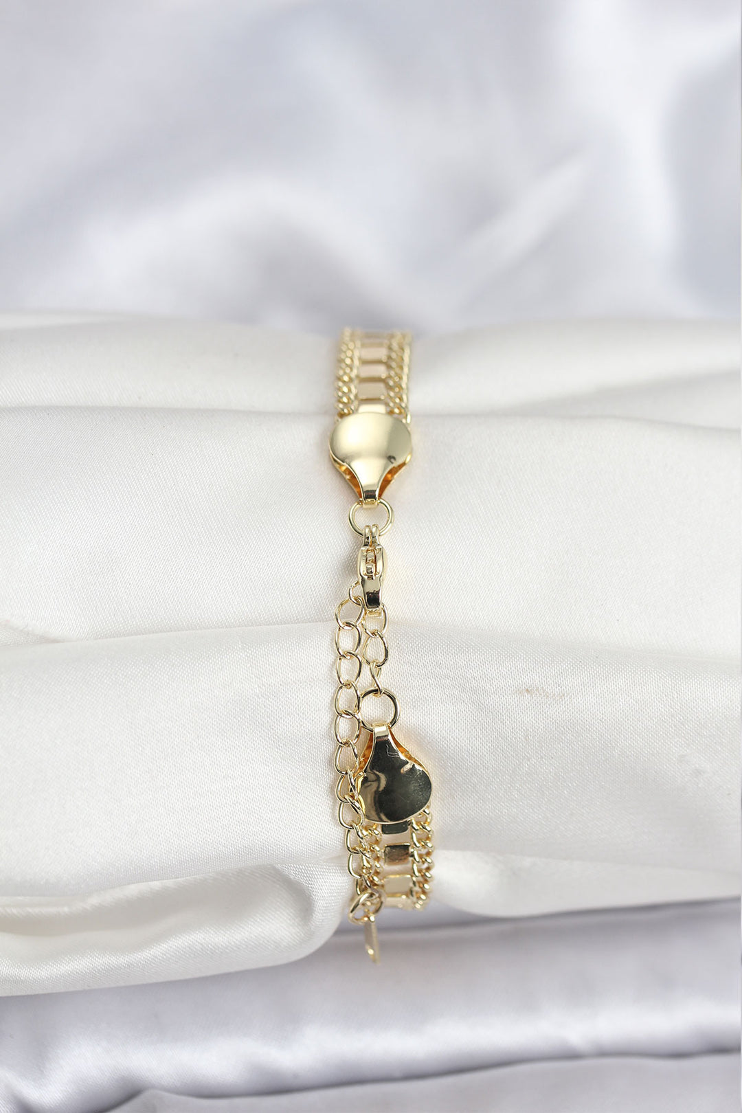 EBJ 316L Çelik Gold Renk Pullu Zincir Model Kadın Bileklik - Sun City