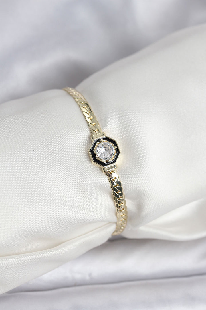 EBJ Pirinç Gold Renk Zirkon Taşlı Kadın Bileklik - Nürtingen