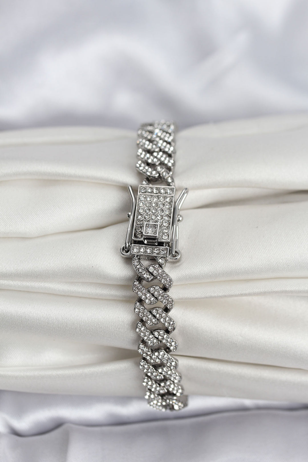 EBJ Gümüş Renk Pirinç Cuba Chain Gurmet Bileklik - Santiago