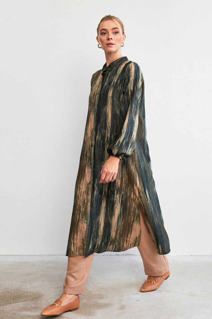 ZRF Women Noa Patterned Tunic Pants Set - Emerald - Kostiantynivka