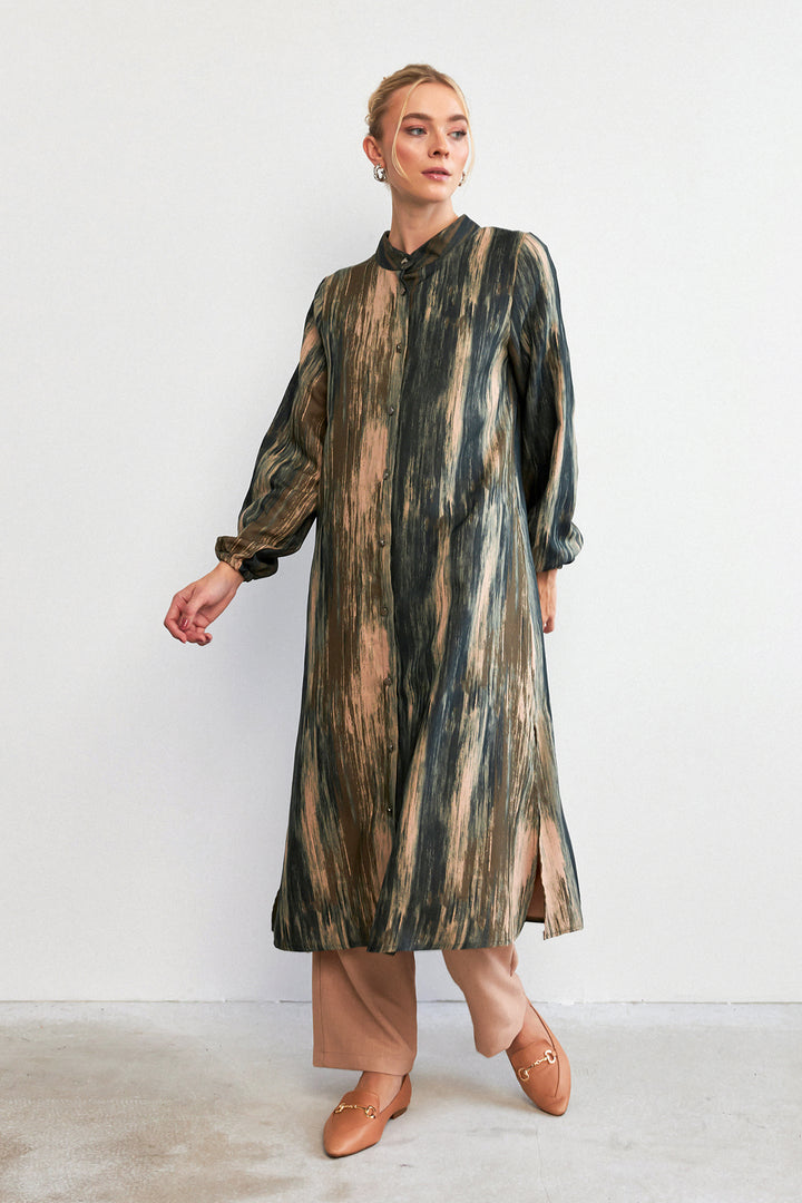 ZRF Women Noa Patterned Tunic Pants Set - Emerald - Kostiantynivka