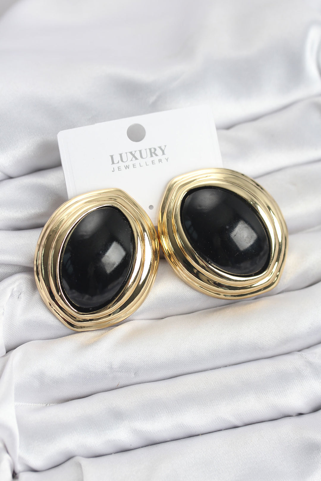 EBJ Rice Black Almond Model Vintage Gold Women's Earring - Goose Creek