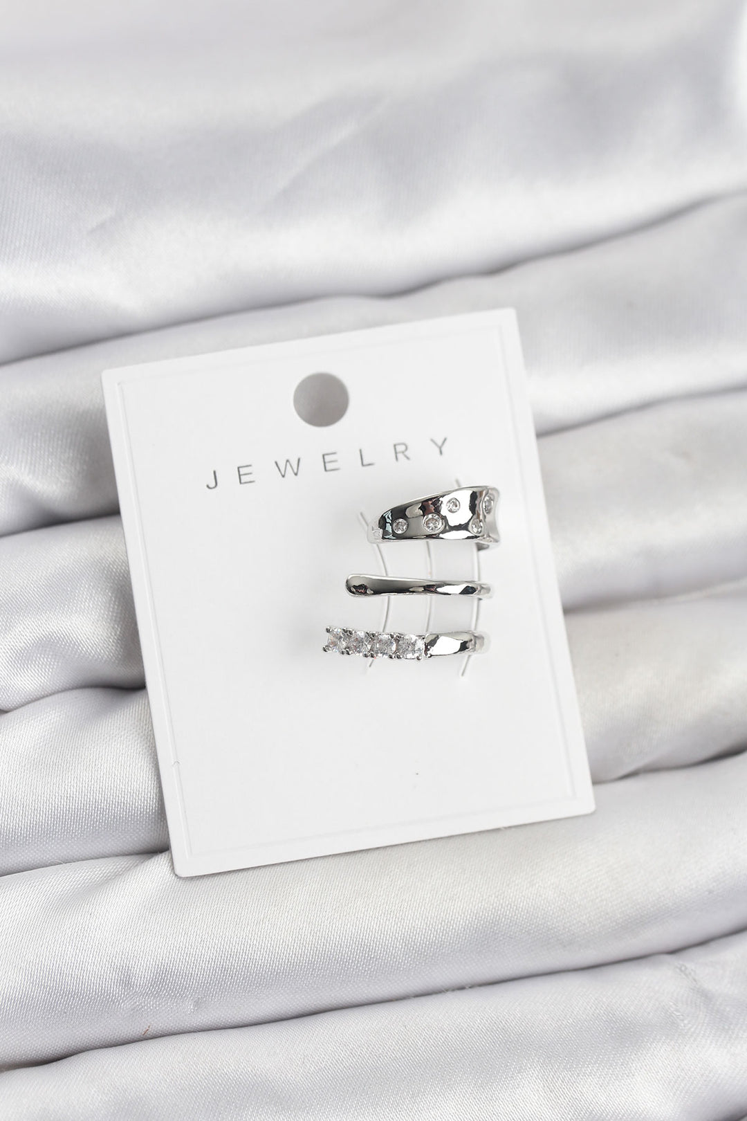 EBJ Silver Color Zircon Stone Brass Cartilage Earring - Augusta