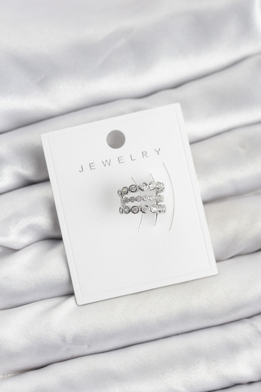 EBJ Silver Color Zircon Stone Brass Cartilage Earcuff Earring - Nettetal
