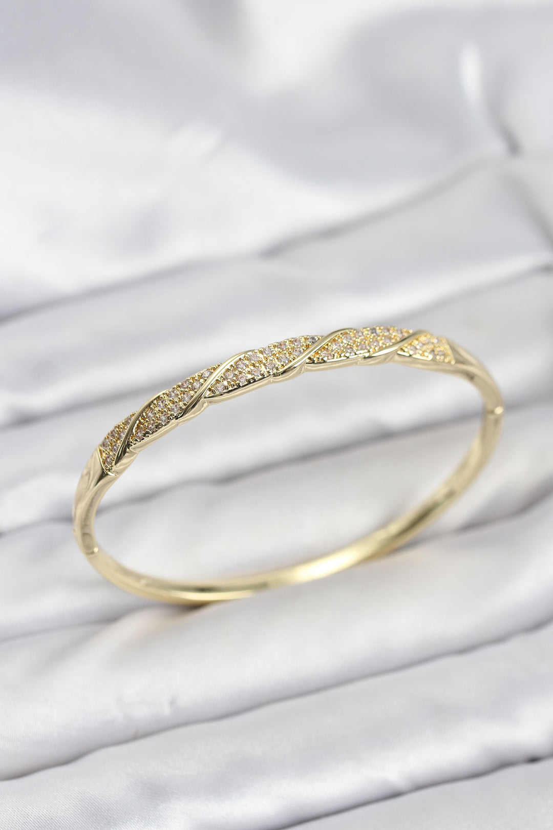 EBJ Rice Gold Color Zircon Stone Model Women's Cuff Bracelet - Lakewood Ranch