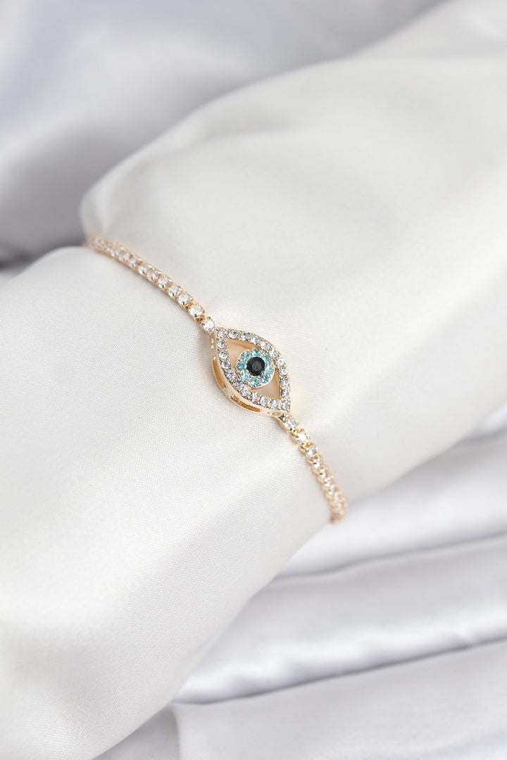 EBJ Eye Model Zircon Stone Gold Color Elevator Waterway Bracelet - Alameda