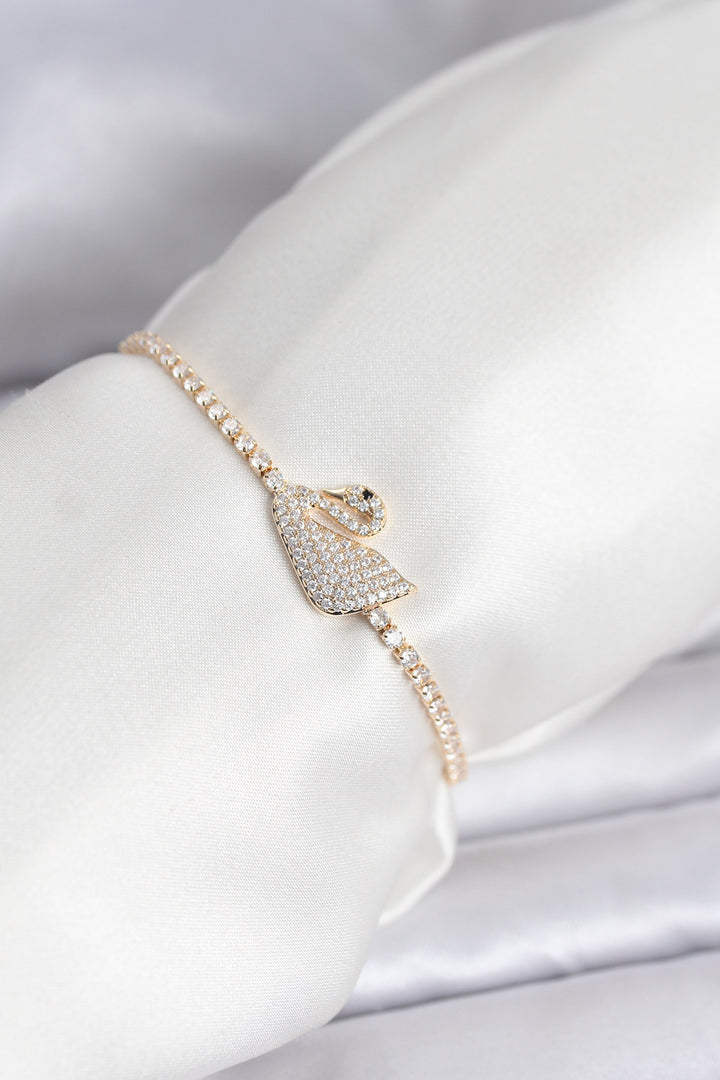 EBJ Swan Model Zircon Stone Gold Color Elevator Waterway Bracelet - Lviv