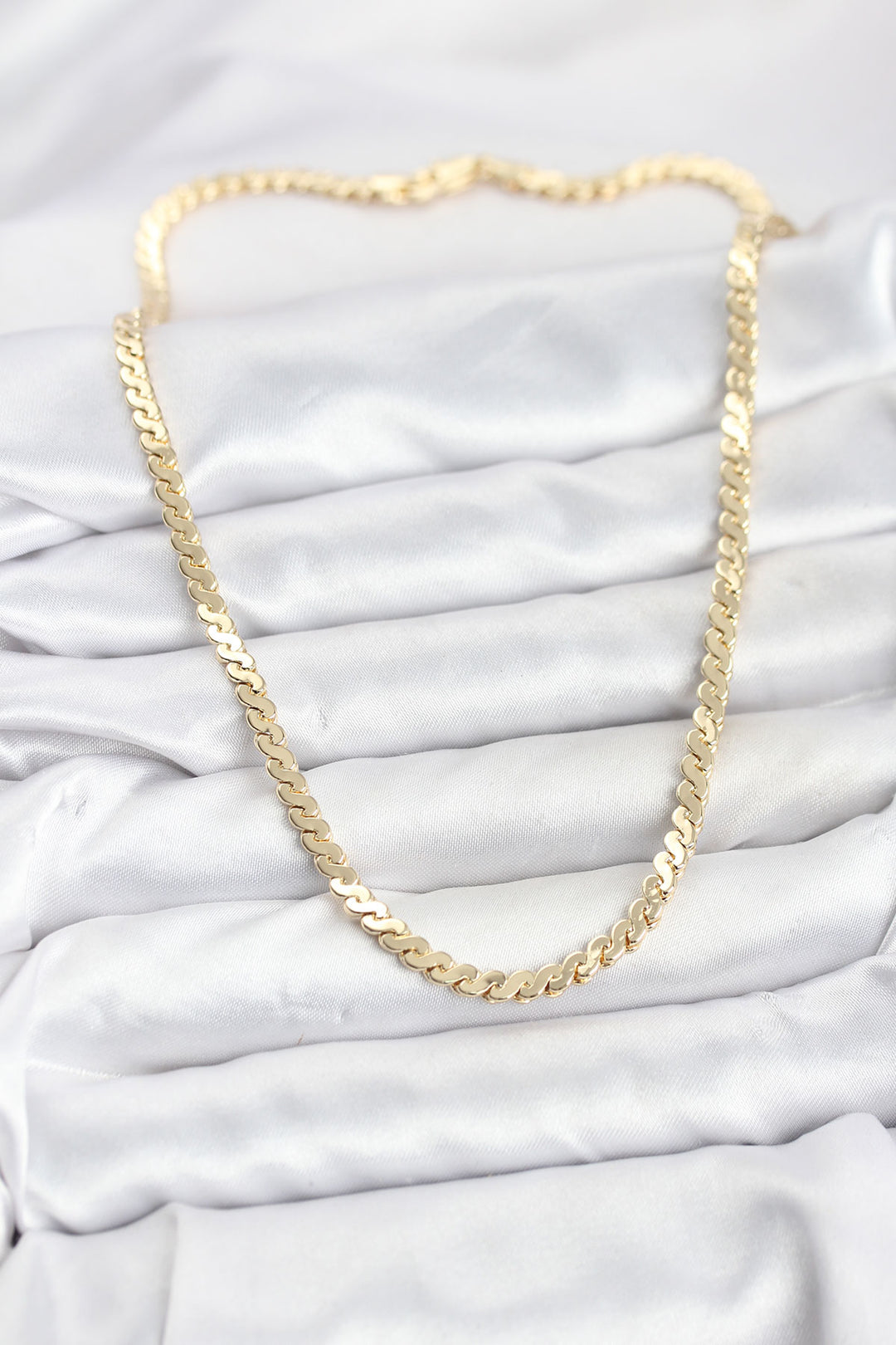 EBJ Rice Gold Color Flat Chain Women's Necklace - L’Aquila