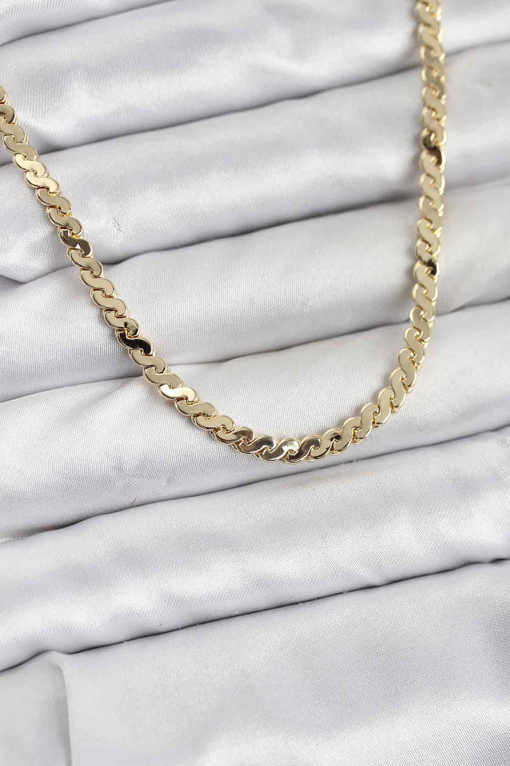EBJ Rice Gold Color Flat Chain Women's Necklace - L’Aquila