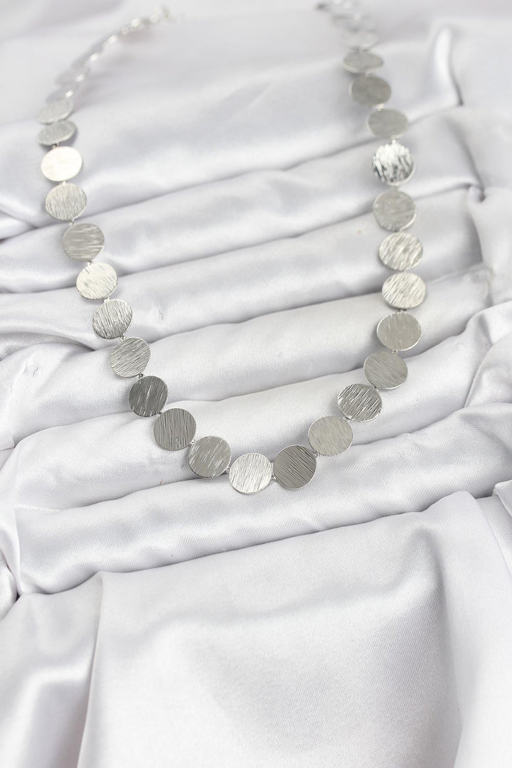 EBJ Round Plate Model Silver Color Women's Necklace - Woerden