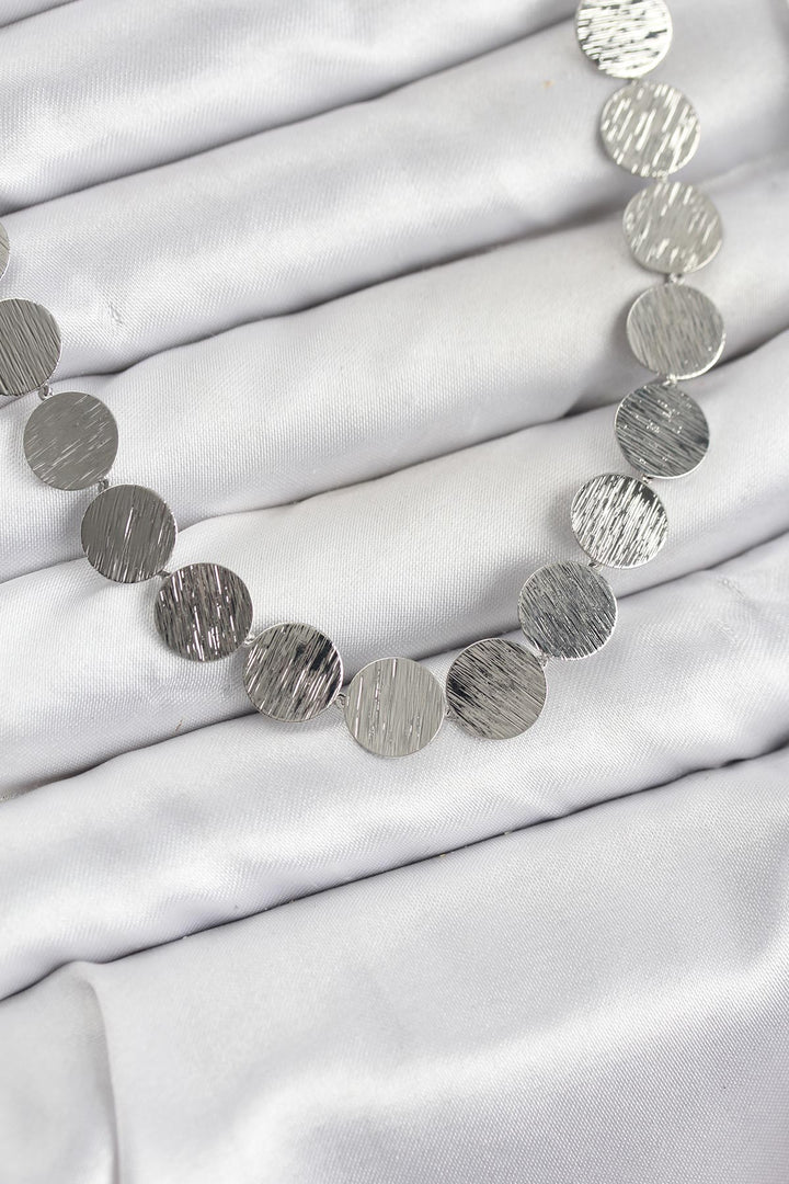 EBJ Round Plate Model Silver Color Women's Necklace - Bentonville