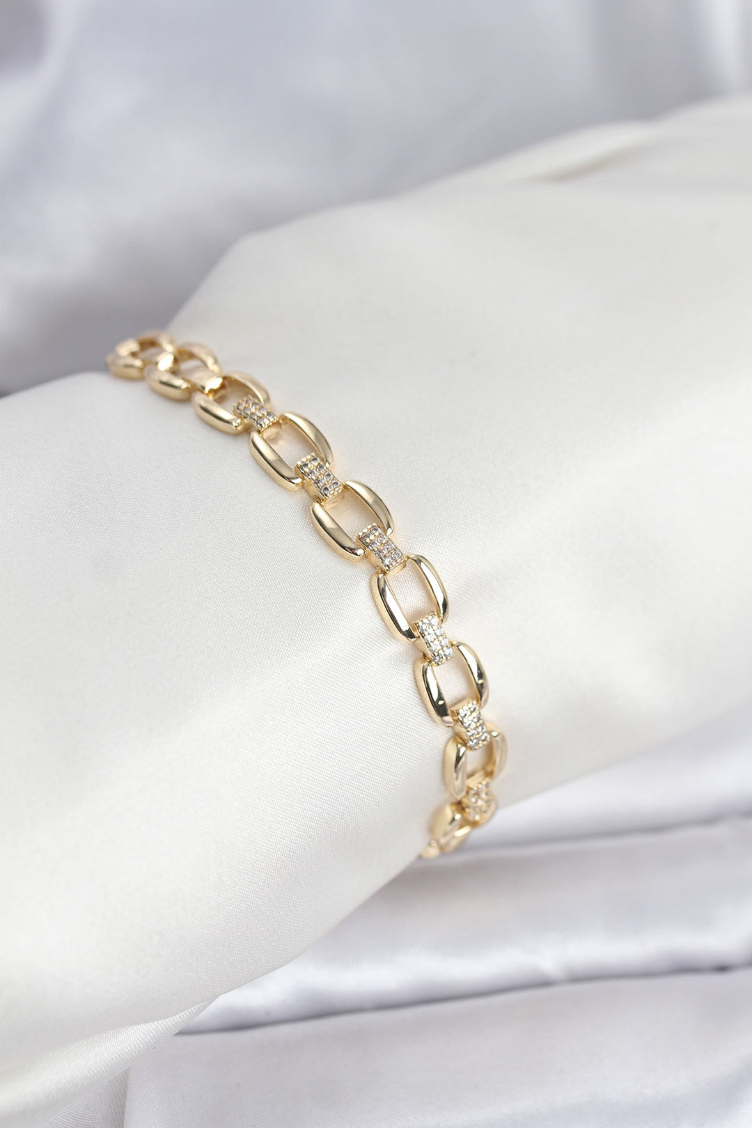 EBJ Rice Gold Color VIP Series Chain Model Zircon Stone Women's Bracelet - Boyarka