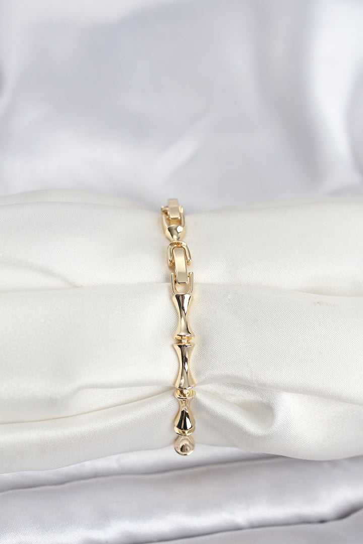 EBJ Rice Gold Color VIP Series Bone Model Zircon Stone Women's Bracelet - Athens
