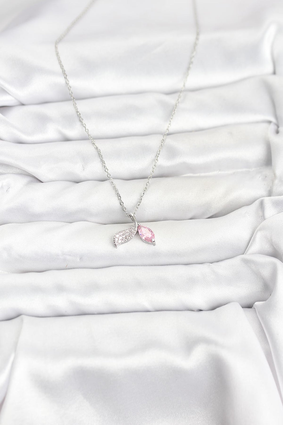 EBJ 316L Stainless Steel Chain Silver Color Fish Tail Model Zircon Stone Women's Necklace - Sant’Eufemia Lamezia