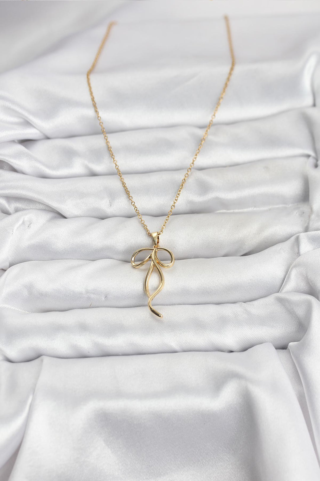 EBJ 316L Steel Chain Gold Color Bow Model Women's Necklace - Tuscaloosa