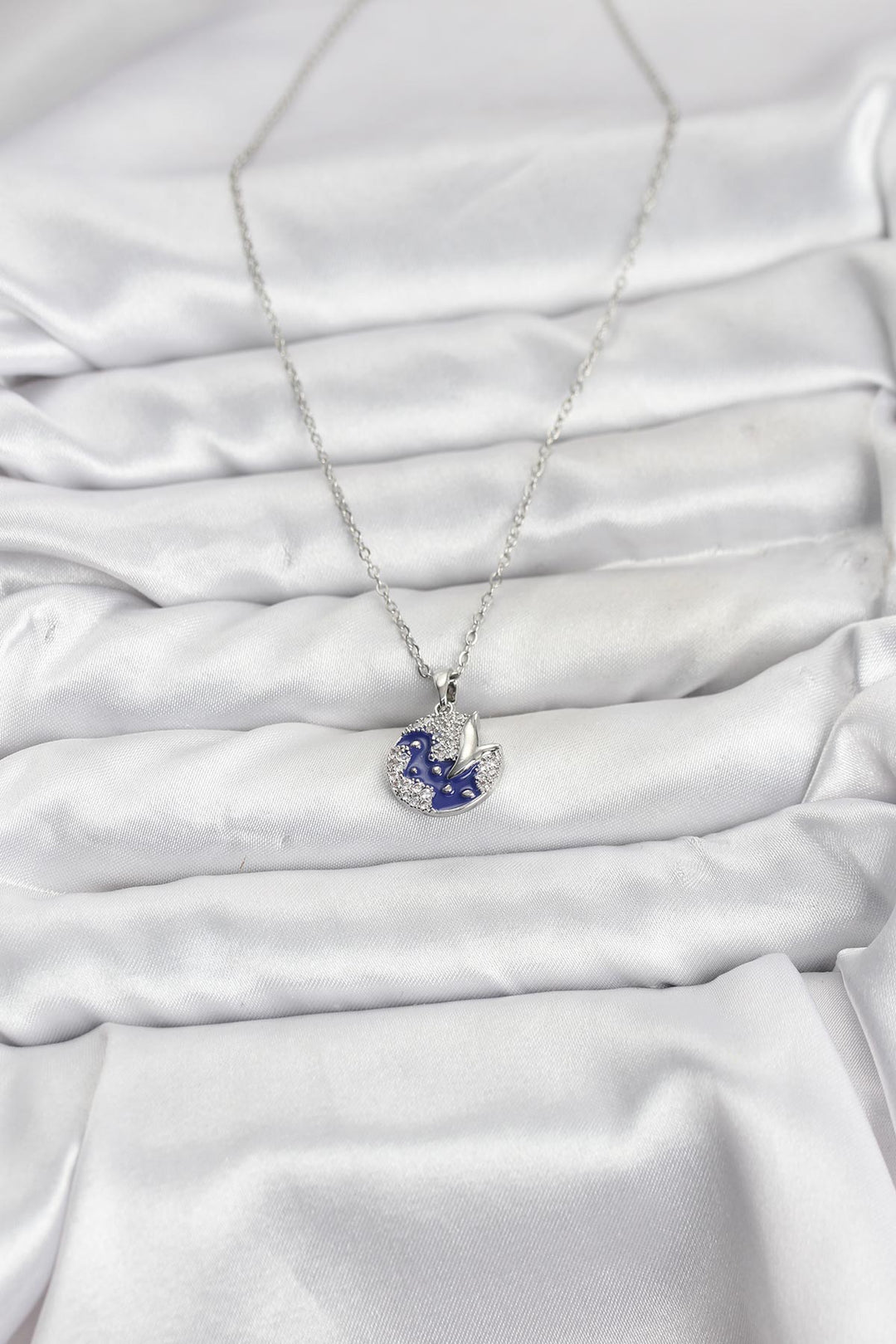 EBJ 316L Stainless Steel Chain Silver Color Night Model Zircon Stone Women's Necklace - Encinitas