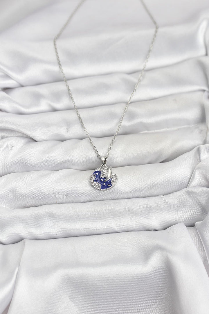 EBJ 316L Stainless Steel Chain Silver Color Night Model Zircon Stone Women's Necklace - Encinitas
