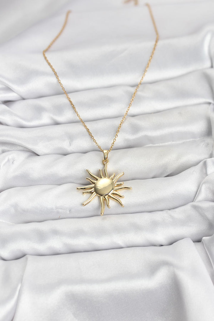 EBJ 316L Steel Chain Gold Color Sun Design Women's Necklace - Coon Rapids