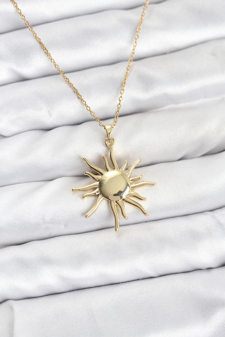 EBJ 316L Steel Chain Gold Color Sun Design Women's Necklace - Coon Rapids