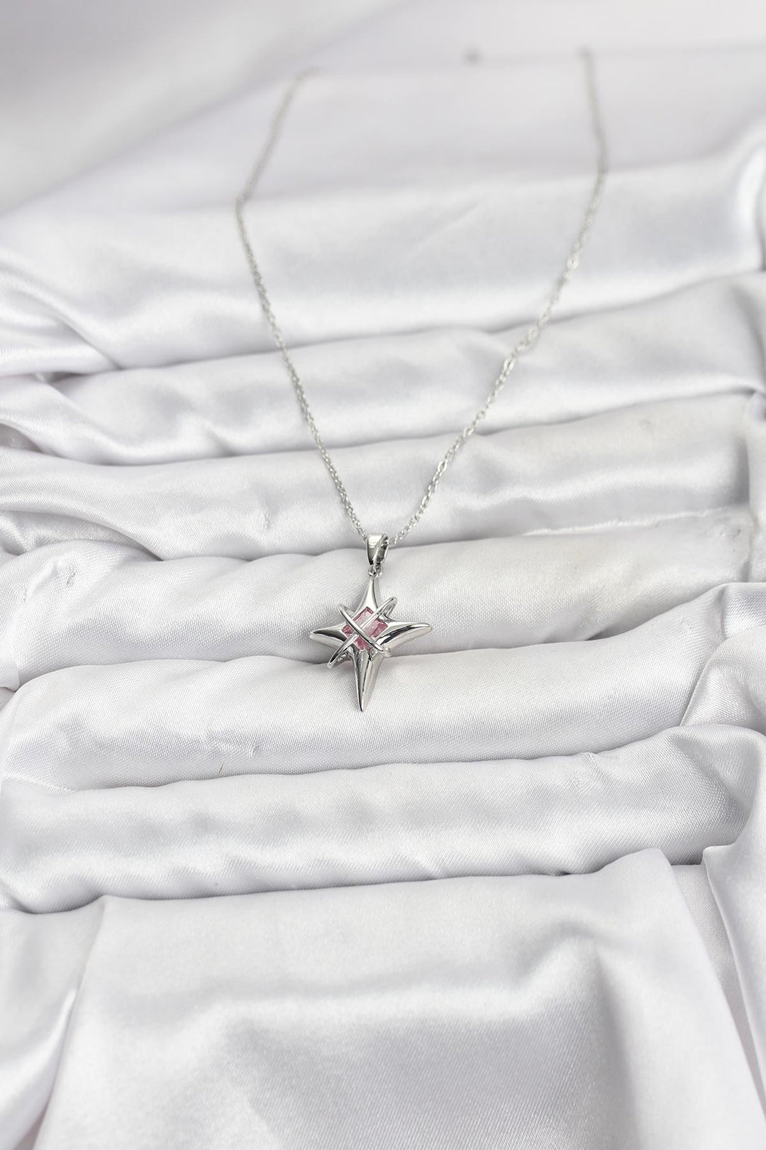 EBJ 316L Stainless Steel Silver Color Zircon Stone Polaris Star Model Women's Necklace - Montélimar