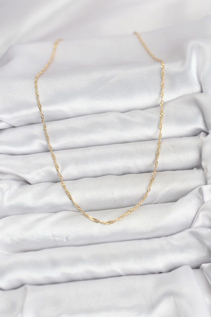 EBJ CM 14K Gold Renk Pirinç Ezme Burgu Model Kadın Kolye - Anniston