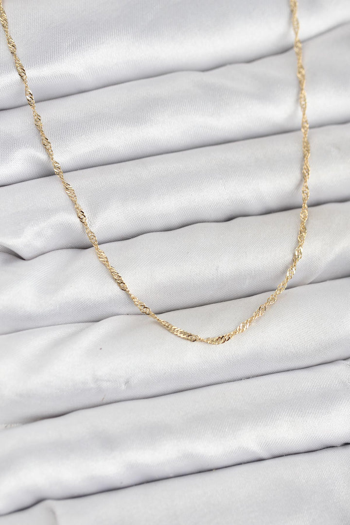 EBJ CM 14K Gold Renk Pirinç Ezme Burgu Model Kadın Kolye - Anniston