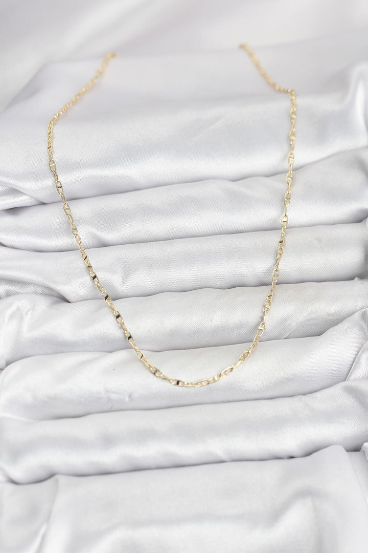 EBJ CM 14K Gold Renk Pirinç Gemi Zinciri Model Kadın Kolye - Bronx