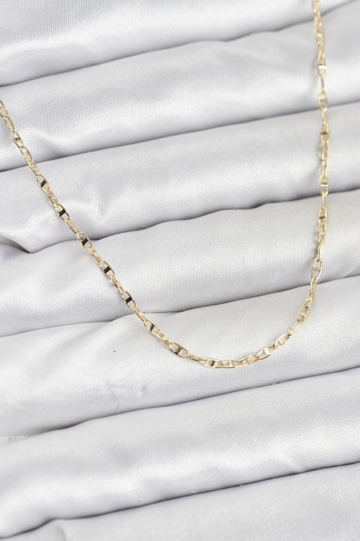 EBJ CM 14K Gold Renk Pirinç Gemi Zinciri Model Kadın Kolye - Bronx