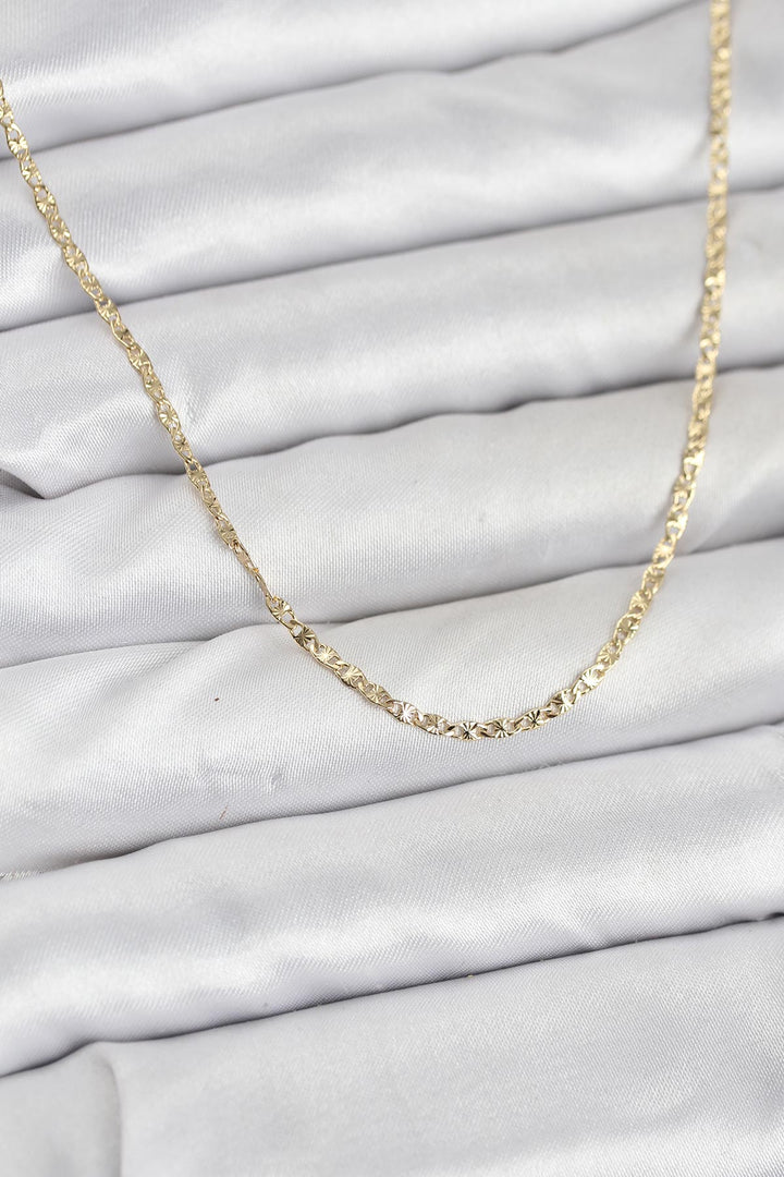 EBJ CM 14K Gold Renk Pirinç Lazer Model 60 cm Kadın Kolye - Silves