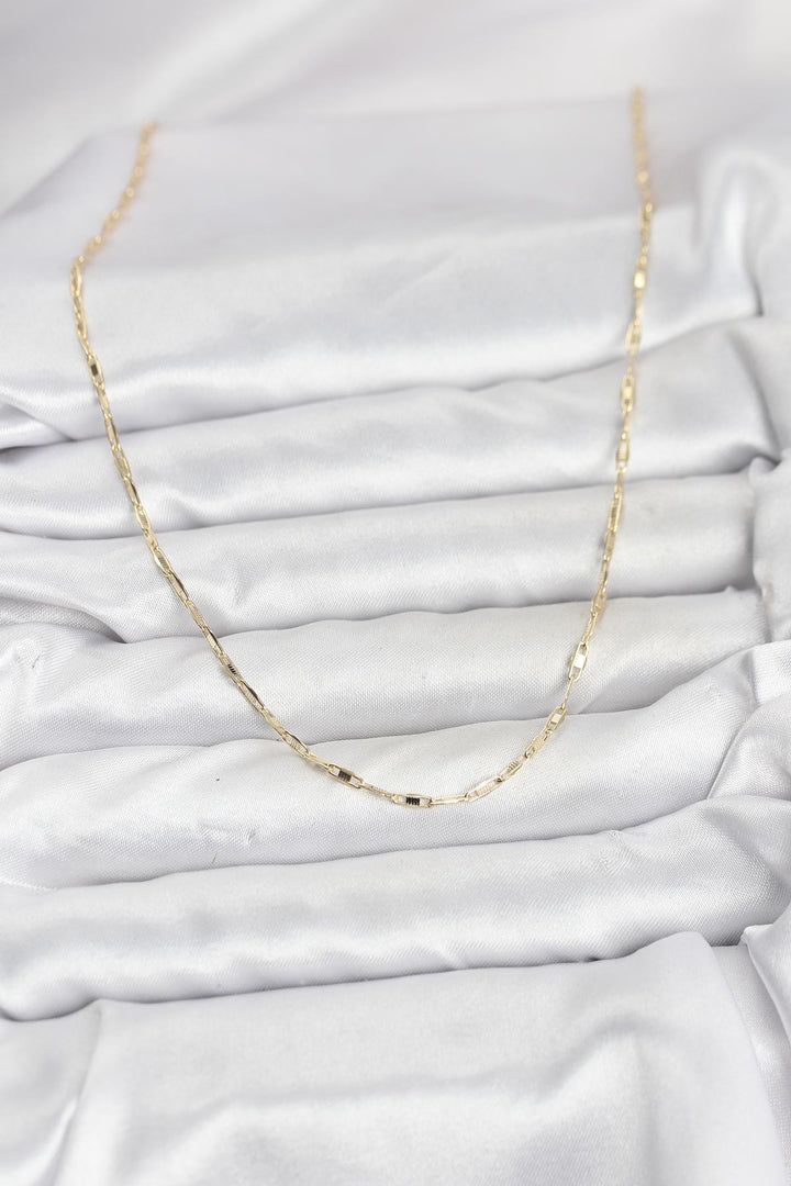 EBJ CM 14K Gold Renk Pirinç Ataç Zincir 60 cm Kadın Kolye - Modica