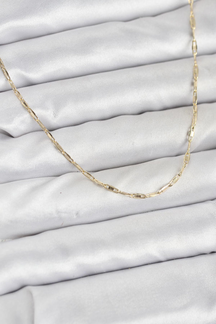 EBJ CM 14K Gold Renk Pirinç Ataç Zincir 60 cm Kadın Kolye - Modica