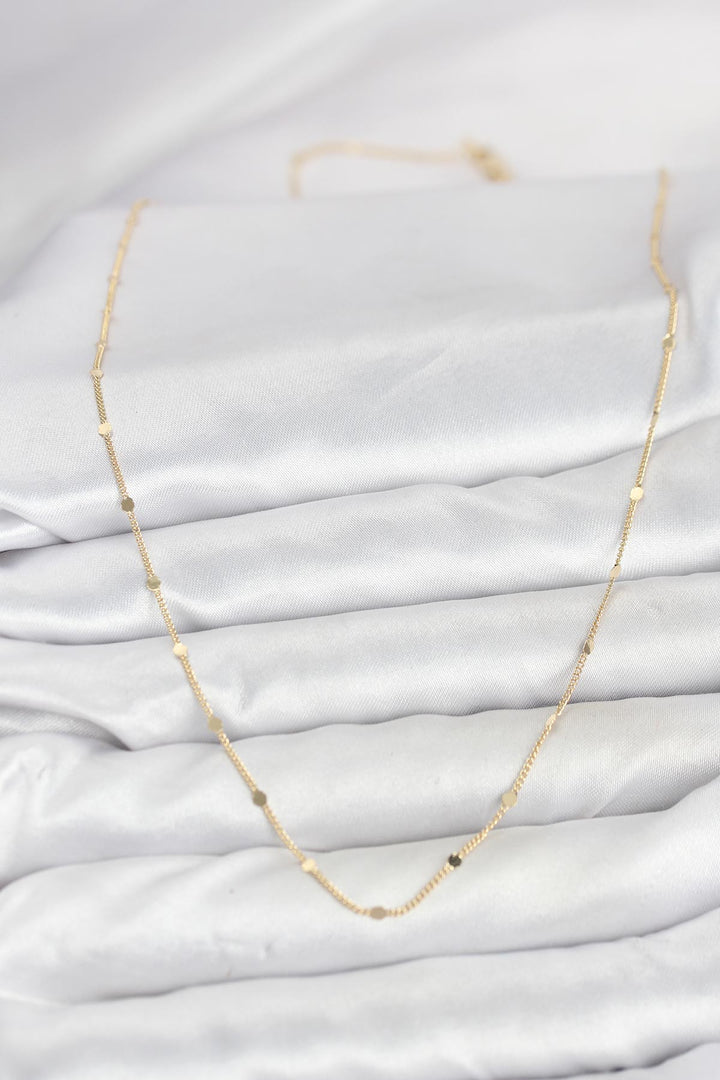 EBJ CM 14K Gold Renk Ezme Pul Model 60 cm Kadın Kolye - Beeston